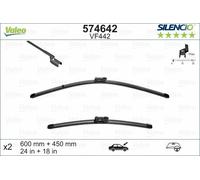 Valeo Silencio Essuie-Glace Lame Set - Avant - 24 "/ 18 " - Pour VW Touran (1T3)