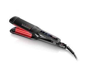 Valera, Wave Master Ionic 647.03 Plaque à vagues professionnelle en céramique pour cheveux ondulés, réglage numérique de la température, générateur d'ions, chauffage rapide et auto-sensibilité, noir
