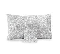 Valerian Lot de 2 taies d'oreiller imprimées de qualité égyptienne 1500 fils au pouce carré, design classique intemporel, tissage doux et lisse, infroissable, taie d'oreiller cachemire King size, gris