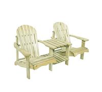 Axi Valerie Chaise De Jardin, Table Intégrée, Bois Naturel, 175 Cm Transat Bois, 2 Personnes Salon De Jardin Bois - Etagère De Rangement Supplémentaire Fabriqué En Eu, Bois D'epicéa