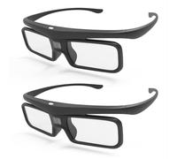Valerion DLP Link Lot de 2 paires de lunettes 3D à obturation actives rechargeables compatibles avec VisionMaster Max/Pro2/Pro, StreamMater Puls2/Puls & autres projecteurs 3D DLP-Link