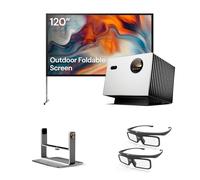 Valerion Pack Cinéma Extérieur - Comprend Valerion Streammaster Plus2 Projecteur 4K + Écran Extérieur Portable 120” avec Trépied + Support de Table Gimbal + Lunettes 3D