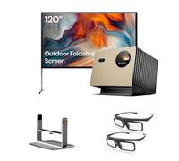 Valerion Pack Cinéma Extérieur - Comprend Valerion VisionMaster Pro Projecteur 4K + Écran Extérieur Portable 120” avec Trépied + Support de Table Gimbal + Lunettes 3D