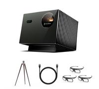 Valerion Pack Home Cinéma - Achetez 1, Recevez 5: Pro2 Projecteur Laser 4K 3000 ISO Lumens + Trépied en Noyer + 3×Lunettes 3D + Câble HDMI