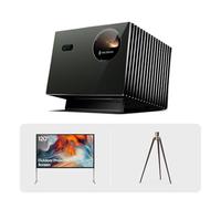 Valerion VisionMaster Pro2 Projecteur 4K Triple Laser Bundle avec écran de Projection extérieur 120" et trépied en Noyer