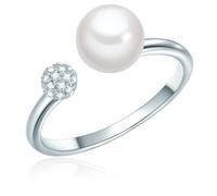 Valero Pearls Bague argent / blanc / blanc perle, Taille 58
