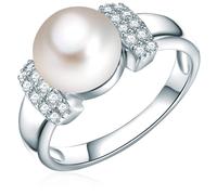 Valero Pearls Bague argent / blanc perle, Taille 50