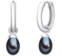 Valero Pearls Boucles d'oreilles anthracite / argent, Taille One Size