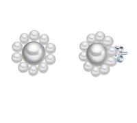 Valero Pearls Boucles d'oreilles argent / blanc perle, Taille One Size
