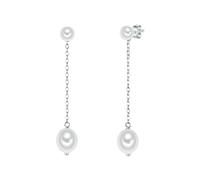 Valero Pearls Boucles d'oreilles argent / blanc perle, Taille One Size