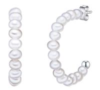 Valero Pearls Boucles d'oreilles argent / blanc perle, Taille One Size