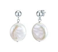 Valero Pearls Boucles d'oreilles argent / blanc perle, Taille One Size