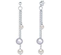 Valero Pearls Boucles d'oreilles argent / blanc perle, Taille One Size