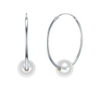 Valero Pearls Boucles d'oreilles argent / blanc perle, Taille One Size