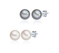Valero Pearls Clous d'oreilles pour Femme en 925/- Argent sterling Perle de culture d'eau douce env. 8,0-9,0 mm