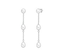 Valero Pearls Boucles d'oreilles pour Femme en 925 Argent sterling Perle de culture d`eau douce env. 6,0-7,0 mm En forme de bouton/grain de riz