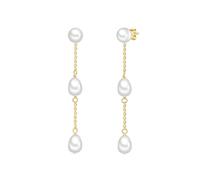 Valero Pearls Boucles d'oreilles pour Femme en 925 Argent sterling Perle de culture d`eau douce env. 6,0-7,0 mm En forme de bouton/grain de riz