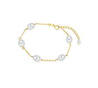Valero Pearls Bracelet en perles pour Femme en 925 Argent sterling Perle de culture d`eau douce env. 7,0-7,5 mm Forme grain de riz