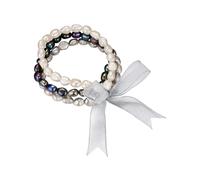 Valero Pearls Bracelet gris / anthracite / blanc, Taille One Size