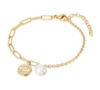 Valero Pearls Bracelet jaune d'or / blanc perle, Taille One Size