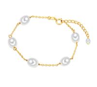 Valero Pearls Bracelet or / blanc perle, Taille One Size