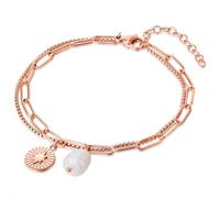 Valero Pearls Bracelet or rose / blanc perle, Taille One Size