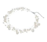 Valero Pearls Collier de perles pour Femme en 925/- Argent sterling Perle de culture d'eau douce env. 4,0-8,0 mm
