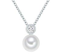 Valero Pearls Chaine maille ancre pour Femme en 925/- Argent sterling Perle de culture d'eau douce env. 8,0 mm