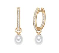 Valero Pearls Créoles pour Femme en 925/- Argent sterling Perle de culture d'eau douce env. 6,0-7,0 mm