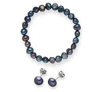 Valero Pearls Parure de bijoux gentiane / argent, Taille One Size