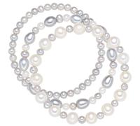 Valero Pearls Parure de bijoux gris clair / blanc, Taille One Size