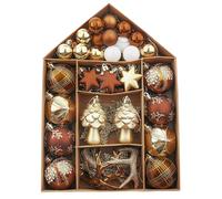Valery Madelyn 70pcs Boule de Noël pour Decoration Noel,3-10cm Cuivré Doré,Décoration Suspendu pour l'arbre de Noël, Ornement avec Étoile pour Sapin de Noël, l'emballage en Papier Kraft