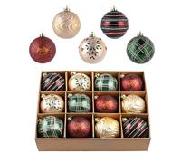 Valery Madelyn Boule de Noel pour Decoration Noel,12pcs 8cm Boules de Noel Rouge Verte Or Vintage pour Deco Sapin de Noel,Personnalisée,Incassable,Cadeau Noel
