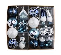 Valery Madelyn Boule de Noel pour Decoration Noel,40pcs Boules de Noel Bleu Argenté pour Deco Sapin de Noel,Personnalisée,Incassable,GNOME Chaussette à Suspendre,Cadeau Noel