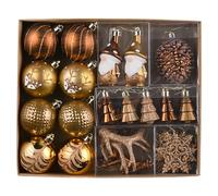 Valery Madelyn Boule de Noel pour Decoration Noel,40pcs Boules de Noel Dorée et Marron pour Deco Sapin de Noel,Personnalisée,Incassable,GNOME à Suspendre,Cadeau Noel,EG0102-0284