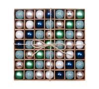 Valery Madelyn Boules de Sapin De Noël 49pcs 3cm, Décoration d'ornements Bleu, Vert et Argenté Incassable, Paillette Mat Brillant, Emballage en Carton Kraft