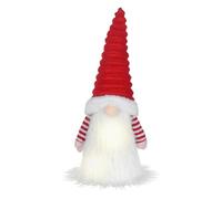 Valery Madelyn Gnom EG0109-0106 Pointe de Sapin de Noël, 44 cm, avec Lumières de 1 m et Batterie Minuteur, Cadeau et Décoration, Thème Rouge et Blanc