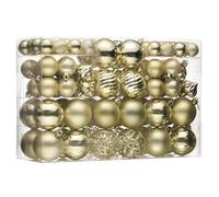 Valery Madelyn Lot de 100 boules de Noël avec paquet cadeau - Décoration de sapin de Noël avec crochet - Thème doré