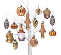 Valery Madelyn Lot de 12 décorations d'automne à suspendre, citrouille, nain, champignons, décoration d'automne à suspendre pour arbre, décoration d'automne, Halloween, intérieur et extérieur, 5-12 cm
