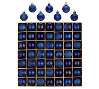 Valery Madelyn Lot de 49 boules de Noël incassables de 3 cm avec crochet de suspension Bleu