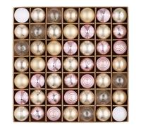 Valery Madelyn Lot de 49 boules de Noël incassables de 3 cm avec crochet de suspension - Rose doré