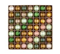 Valery Madelyn Lot de 49 boules de Noël incassables de 3 cm avec crochet de suspension Rose vert doré