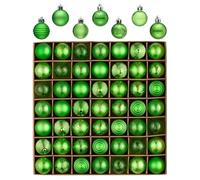 Valery Madelyn Lot de 49 boules de Noël incassables de 3 cm avec crochet de suspension Vert