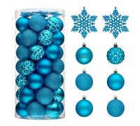 Valery Madelyn Lot de 50 boules de Noël incassables pour sapin de Noël en vrac, 6 cm, décorations à suspendre pour Noël, Saint-Valentin, Saint-Patrick, fêtes de Mardi Gras