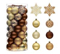 Valery Madelyn Lot de 50 décorations de Sapin de Noël incassables à Suspendre pour la Saint-Valentin, Mardi Gras, la Saint-Patrick, 6 cm, Bronze, cuivré-doré, décoration de fête