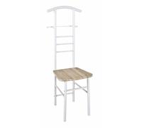 Valet de Chambre & Assise "Remo" 119cm Naturel & Blanc