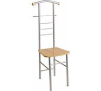 HAKU Valet de chambre avec assise Valet multifonctionnel avec assise en aluminium, hêtre, MDF, métal - Dimensions : L 46 x H 119 x P 50 cm, Style : Moderne