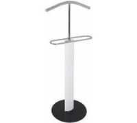 HAKU Möbel Valet chromé, Noir, Blanc, métal, Verre trempé 8 mm - Dim.: L 48 cm x H 116 cm x P 37 cm, Style: Modern