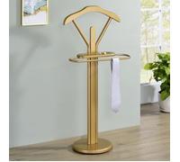IDIMEX Valet de Chambre Fabio chevalet de Nuit Portant pour vêtements, Structure en métal laqué Couleur Or