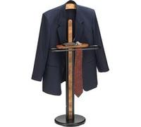 IDIMEX Valet de Chambre Fabio chevalet de Nuit Portant pour vêtements, Structure en métal laqué Noir et Finition en MDF Effet Vieux Bois